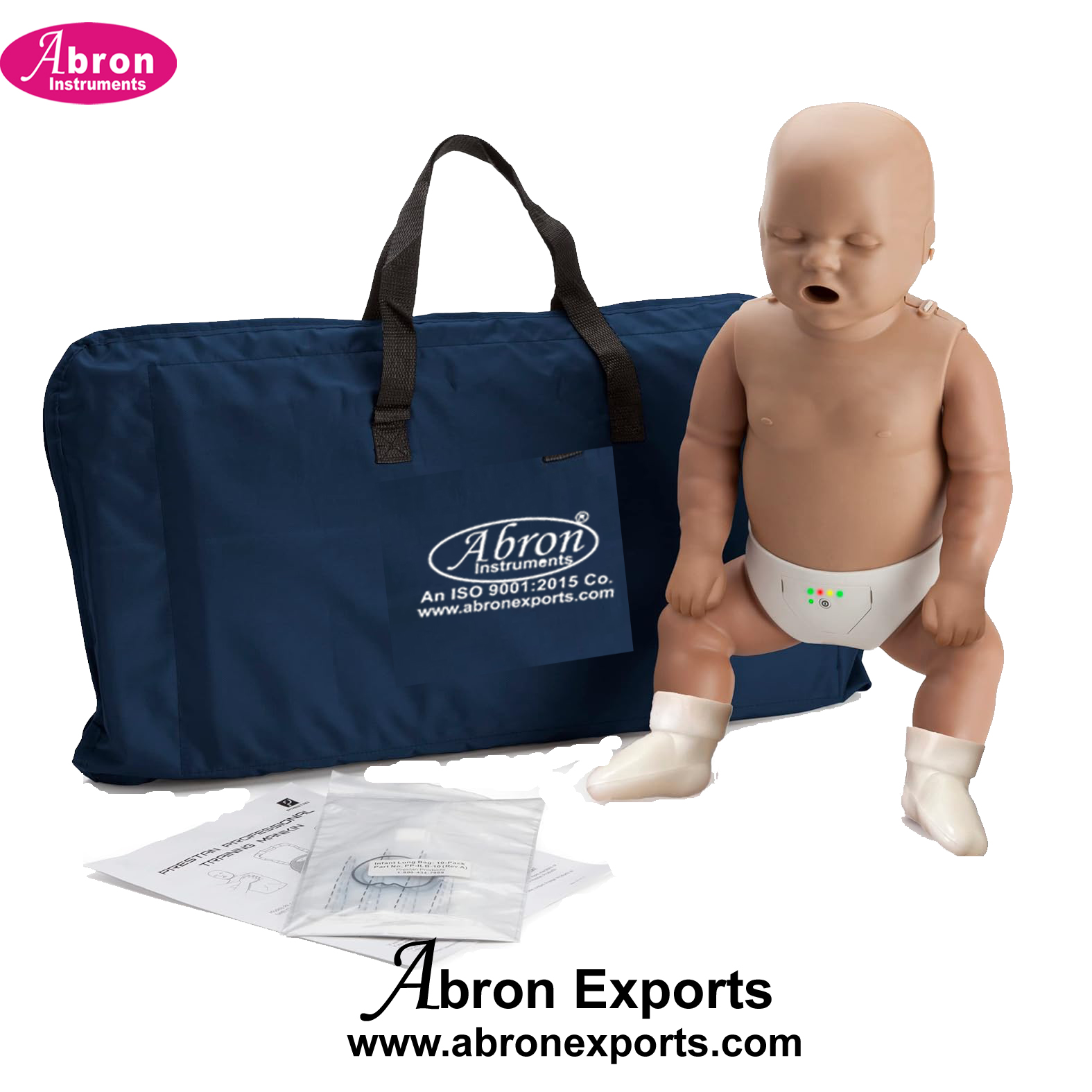 Nursing Training Kit Infant Dark Skin CPR Training Manikin with CPR Monitor for Medical College Practice Abron ABM-2478KCP 